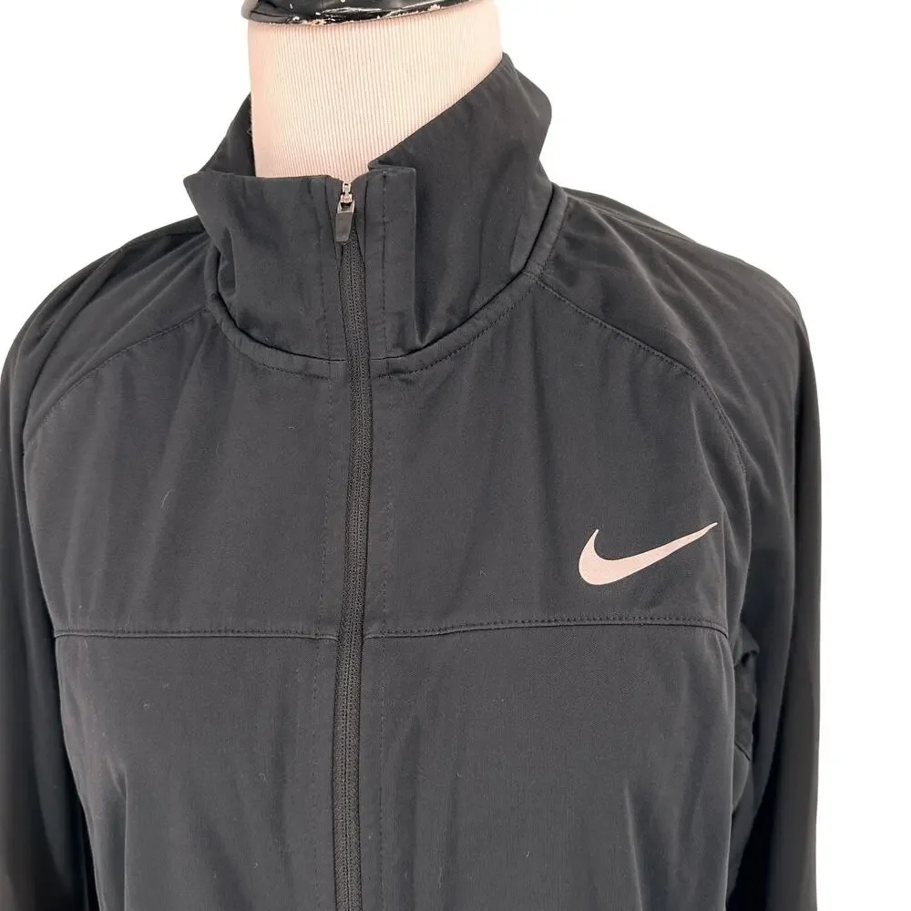 Nike Shield Running Black Full Zip Up Jacket Size Large